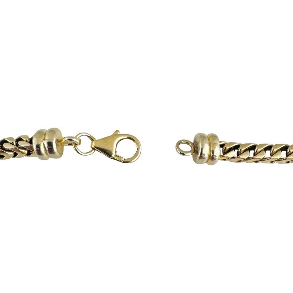 10 Karat Gelbgold Massivlange, lange, quadratische Franco-Gliederkette Halskette  1
