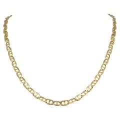 10 Karat Yellow Gold Solid Mariner Gucci Link Chain Necklace Malta