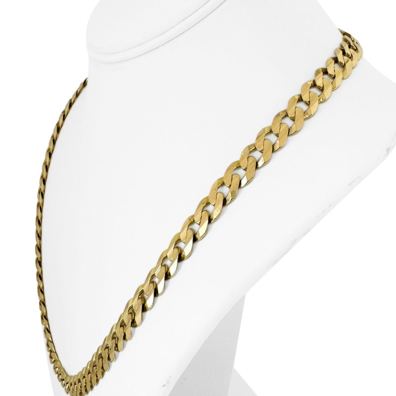 10k Yellow Gold 46.6g Solid Men's 8mm Curb Link Chain Necklace Turkey 22
