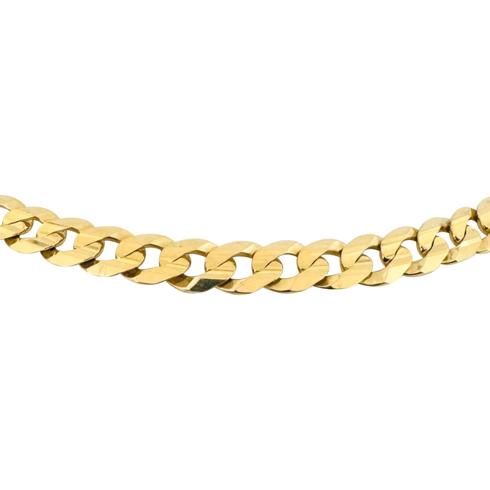 10 Karat Yellow Gold Solid Men's Curb Link Chain Necklace Turkey  1