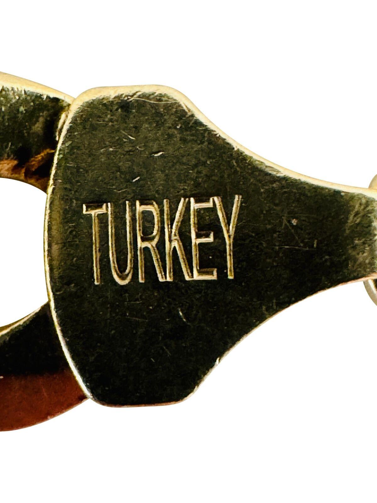10 Karat Yellow Gold Solid Men's Curb Link Chain Necklace Turkey 1