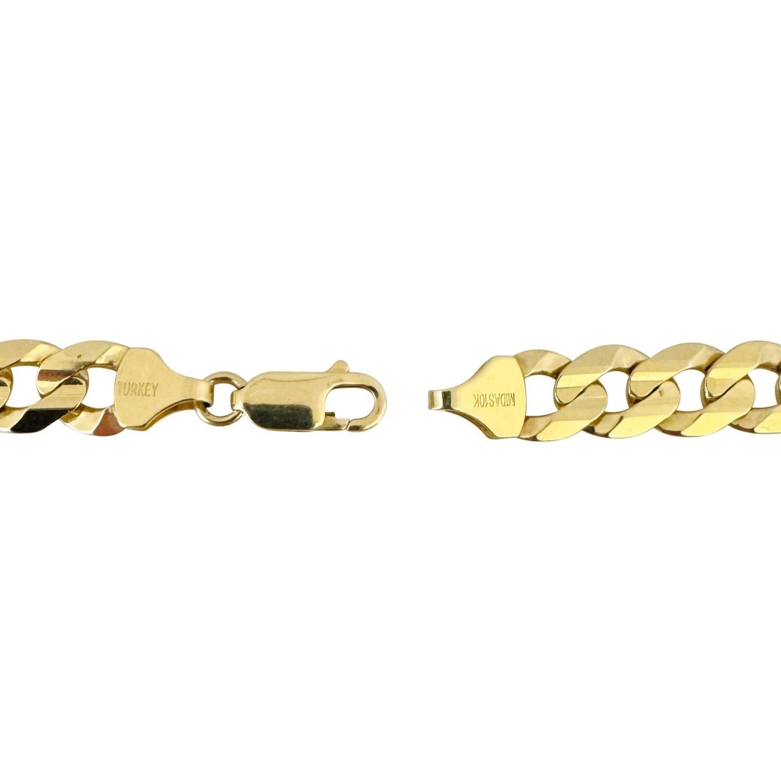 10 Karat Yellow Gold Solid Men's Curb Link Chain Necklace Turkey  4