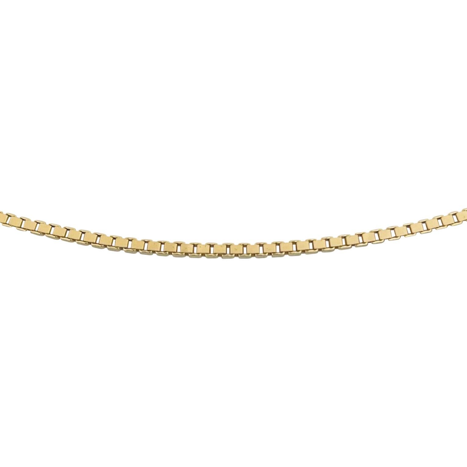 10 Karat Yellow Gold Solid Thin Box Link Chain Necklace In Good Condition In Guilford, CT