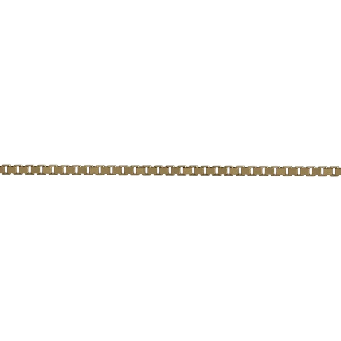 Women's or Men's 10 Karat Yellow Gold Solid Thin Box Link Chain Necklace