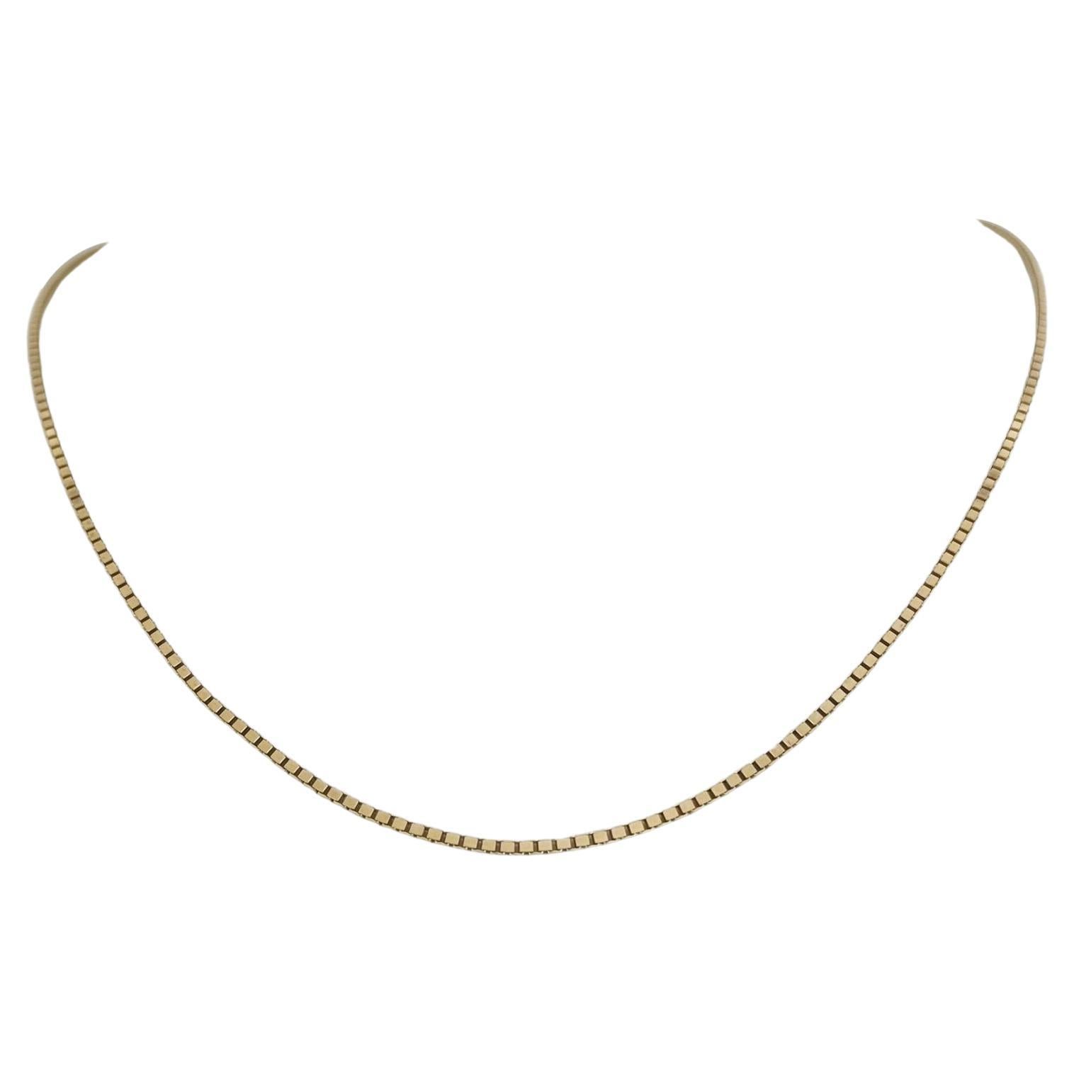 10 Karat Yellow Gold Solid Thin Box Link Chain Necklace
