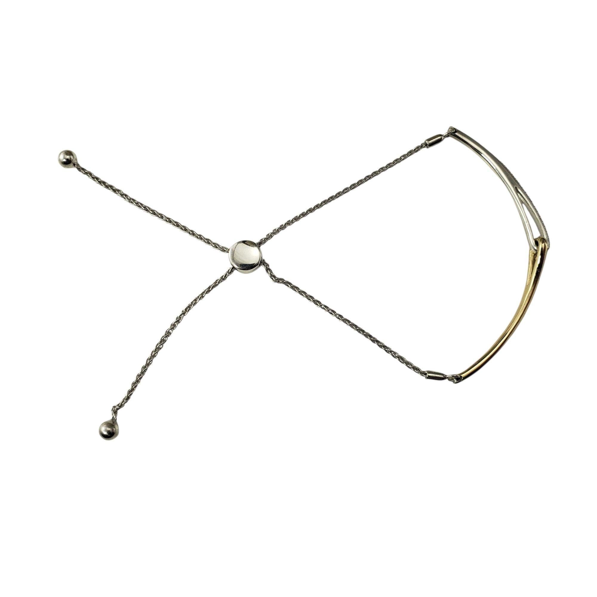 10 Karat Yellow Gold/Sterling Silver and Diamond Bolo Bracelet #21894 Corte único en venta