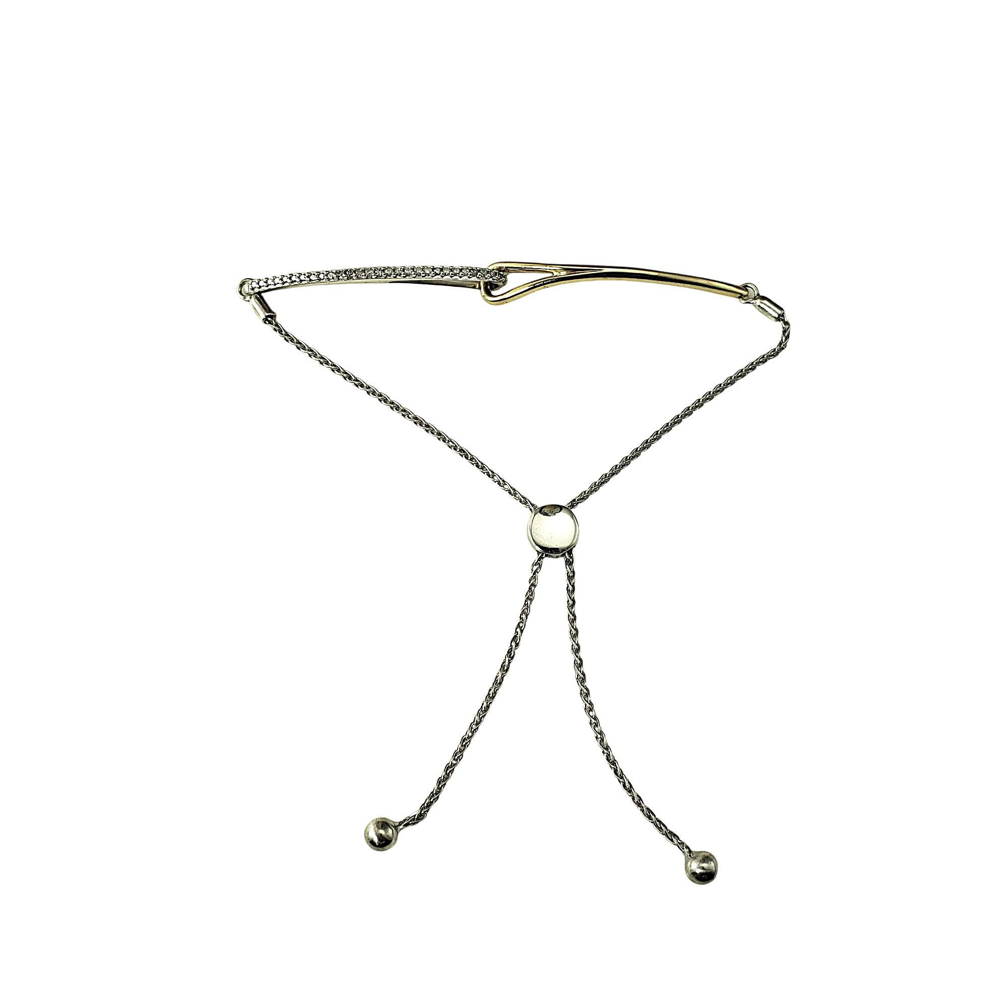 10 Karat Yellow Gold/Sterling Silver and Diamond Bolo Bracelet #21894 en venta 1