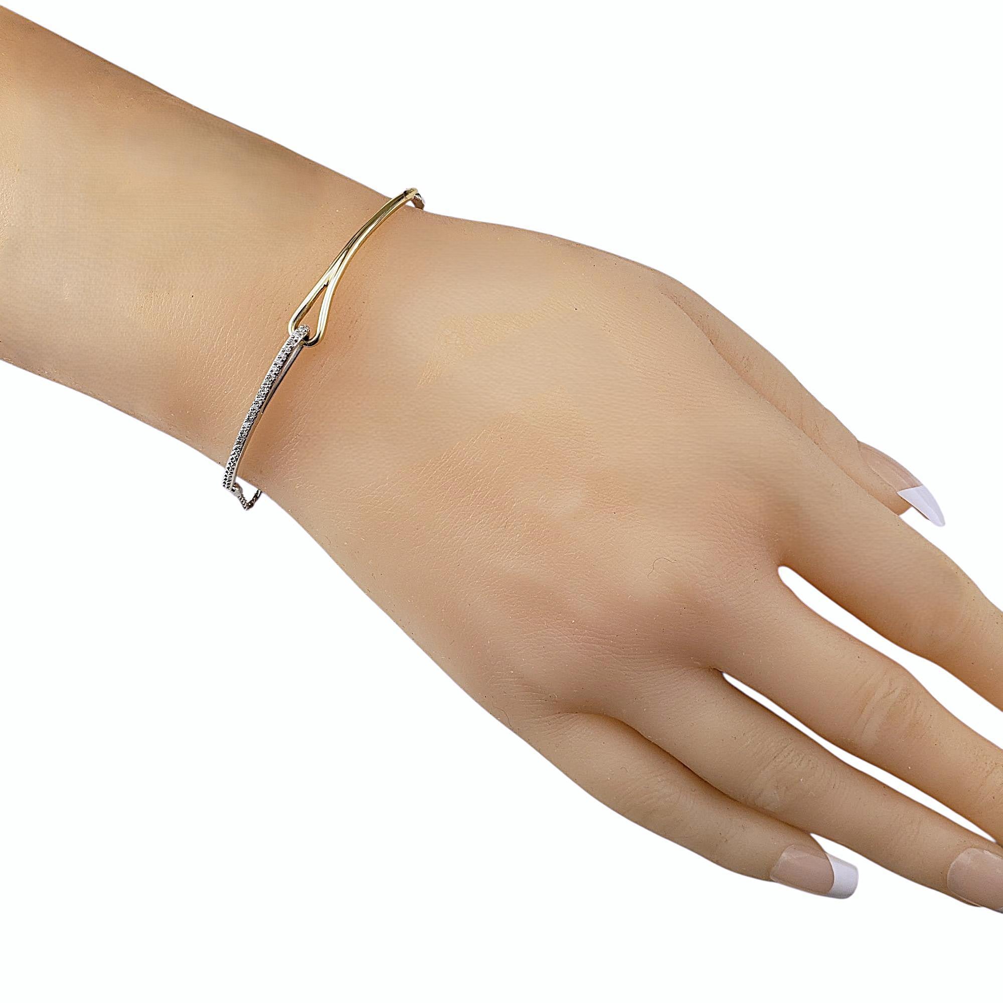 10 Karat Yellow Gold/Sterling Silver and Diamond Bolo Bracelet #21894 en venta 3