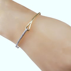 10 Karat Yellow Gold/Sterling Silver and Diamond Bolo Bracelet #21894