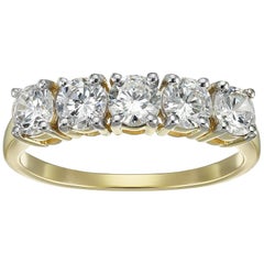 10 Karat Yellow Gold Swarovski Zirconia 5-Stone Ring
