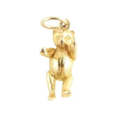 Vintage 10 Karat Yellow Gold Teddy Bear Charm