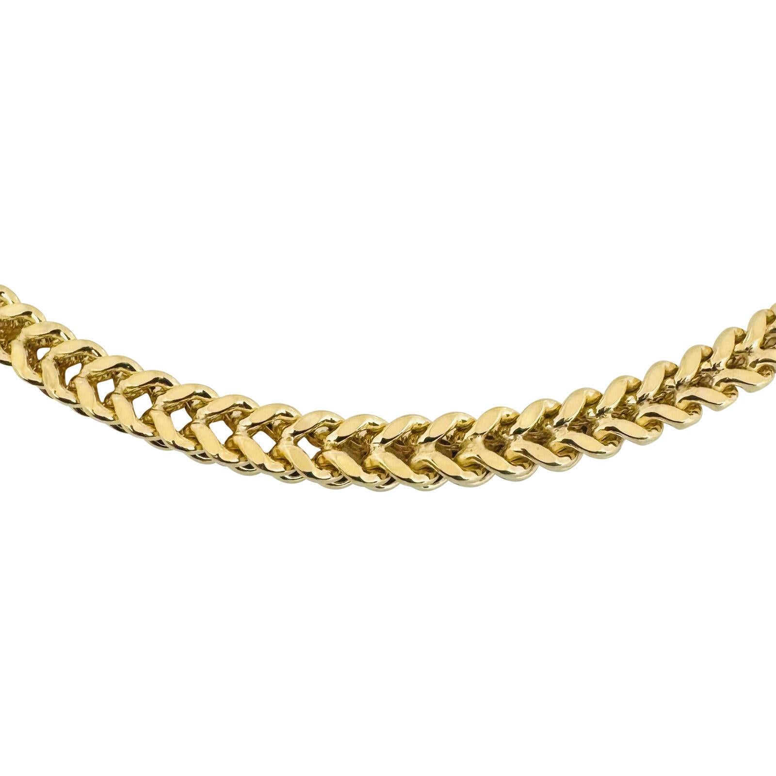 10 Karat Gelbgold Dicke quadratische Franco-Gliederkette für Herren im Zustand „Gut“ in Guilford, CT