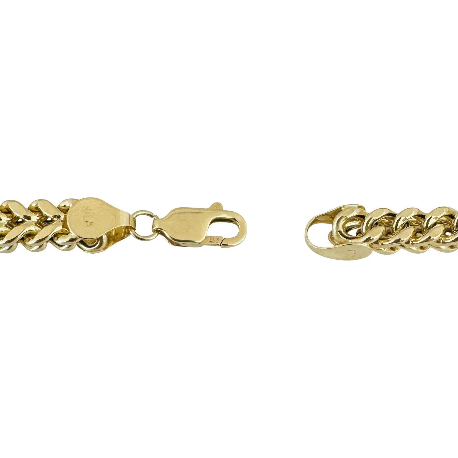 10 Karat Gelbgold Dicke quadratische Franco-Gliederkette für Herren 3