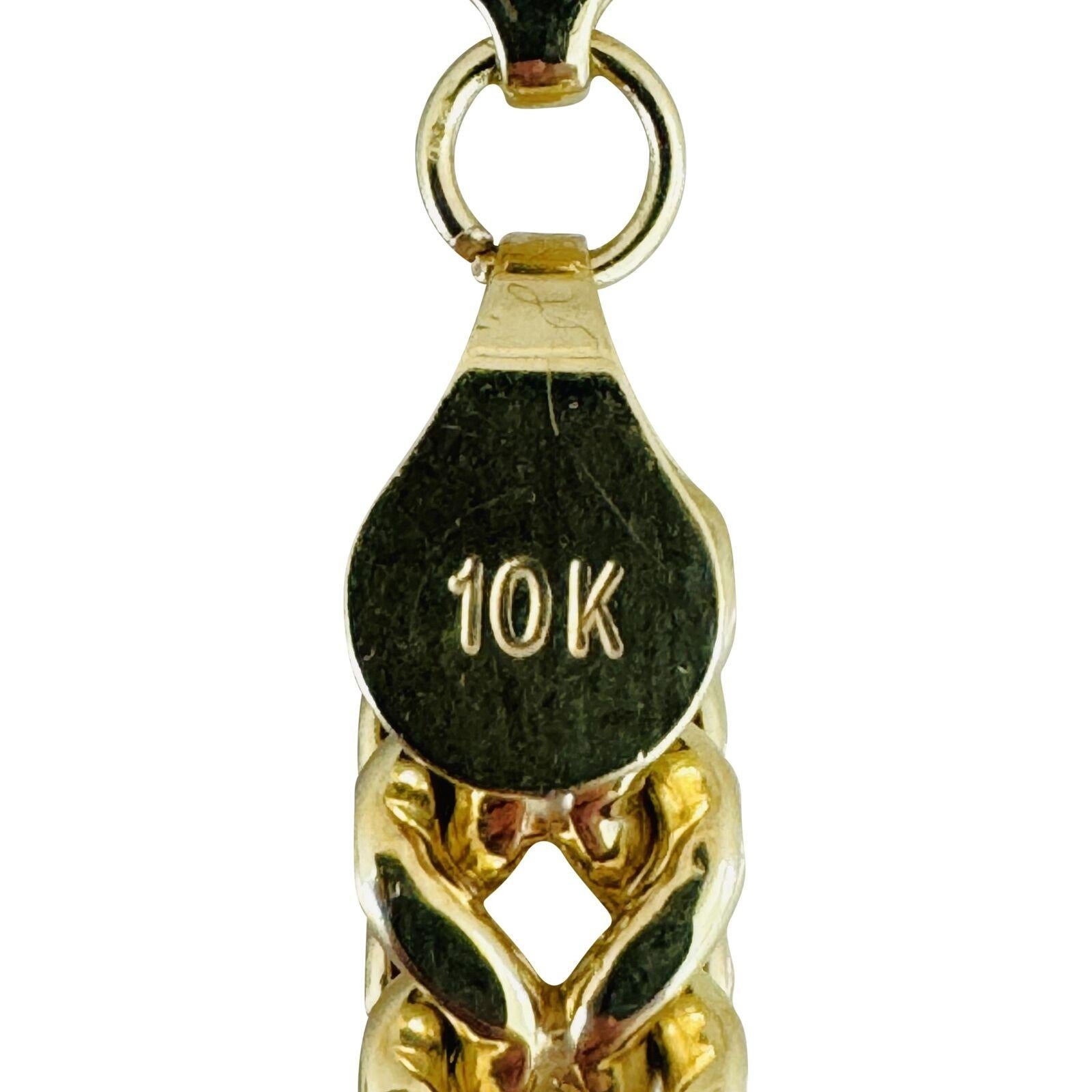 10 Karat Gelbgold Dicke quadratische Franco-Gliederkette für Herren 5