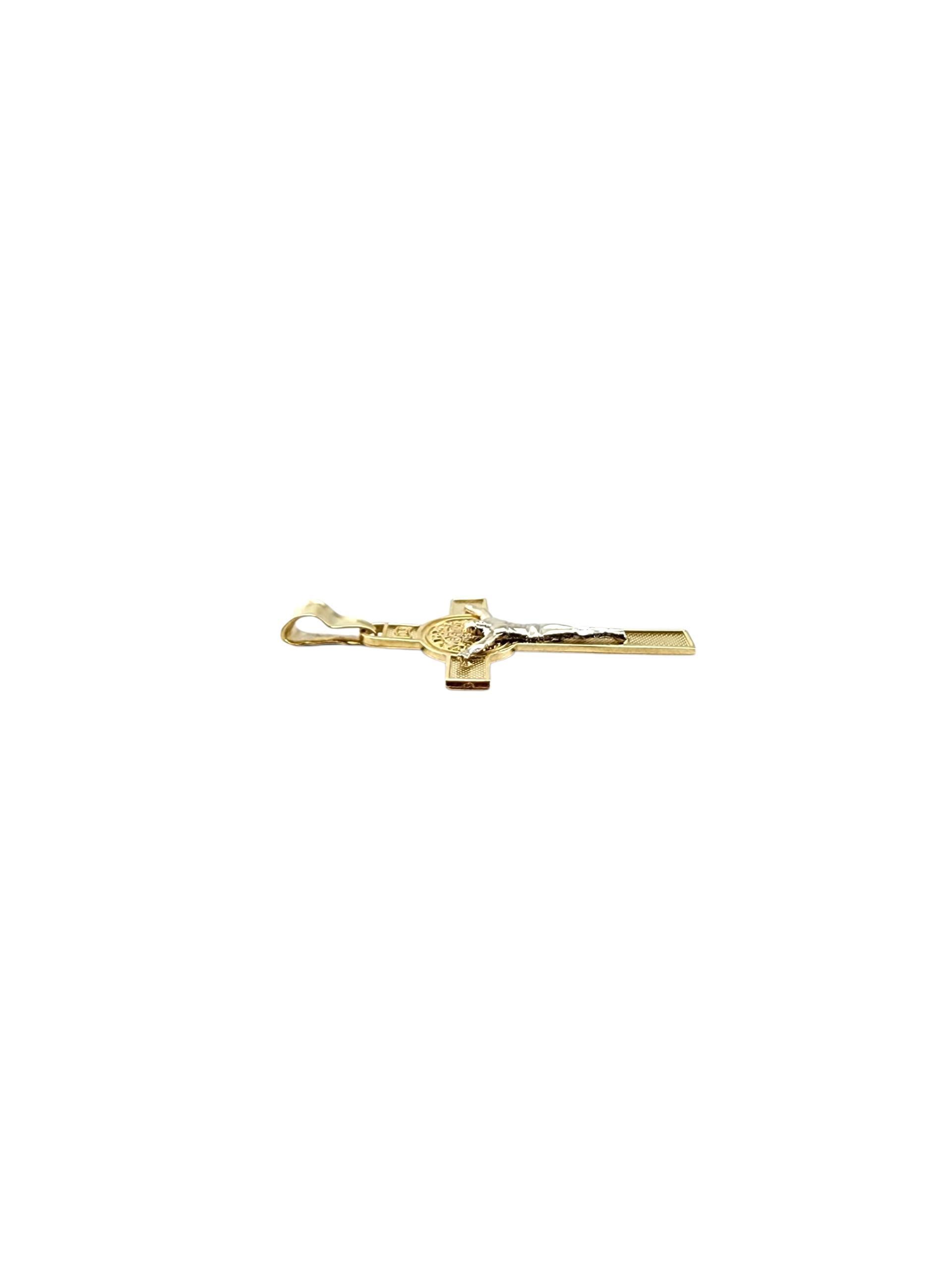Pendentif crucifix en or jaune 10 carats #23078 Bon état - En vente à Washington Depot, CT