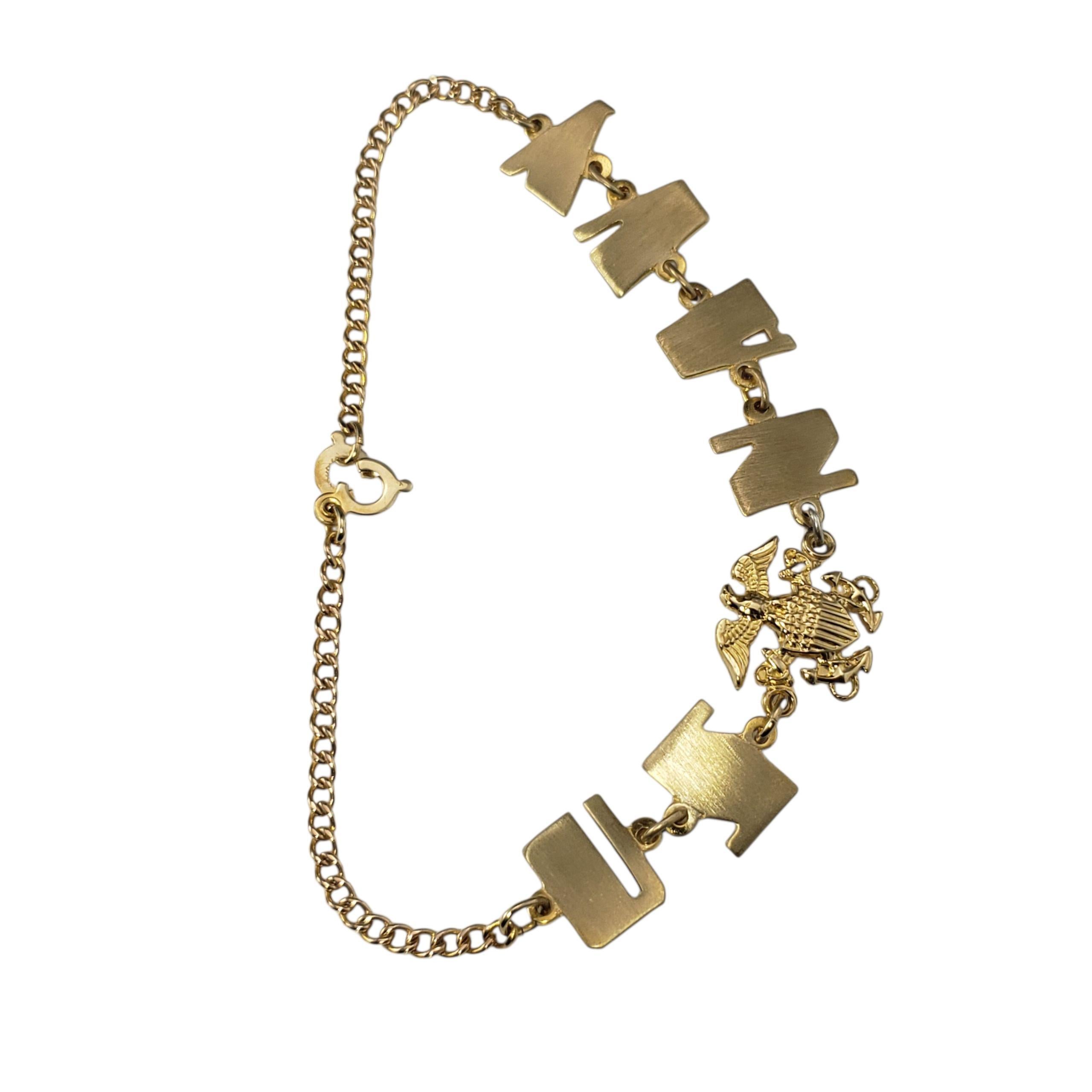 10 Karat Yellow Gold U.S. Navy Bracelet #22302 In Good Condition For Sale In Washington Depot, CT