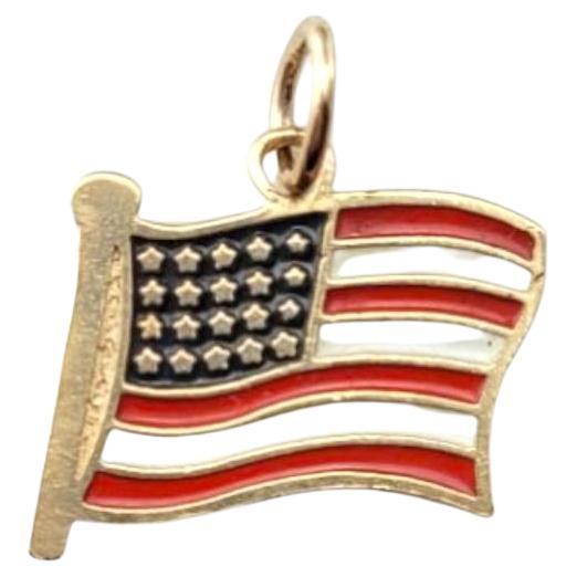 10 Karat Yellow Gold USA Flag Charm #20888