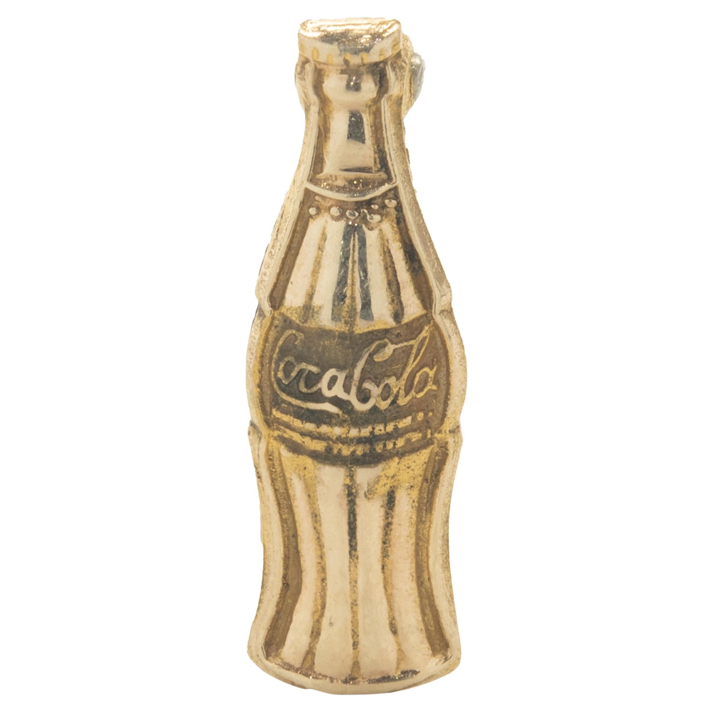 10 Karat Yellow Gold Vintage Coke Bottle Pin For Sale