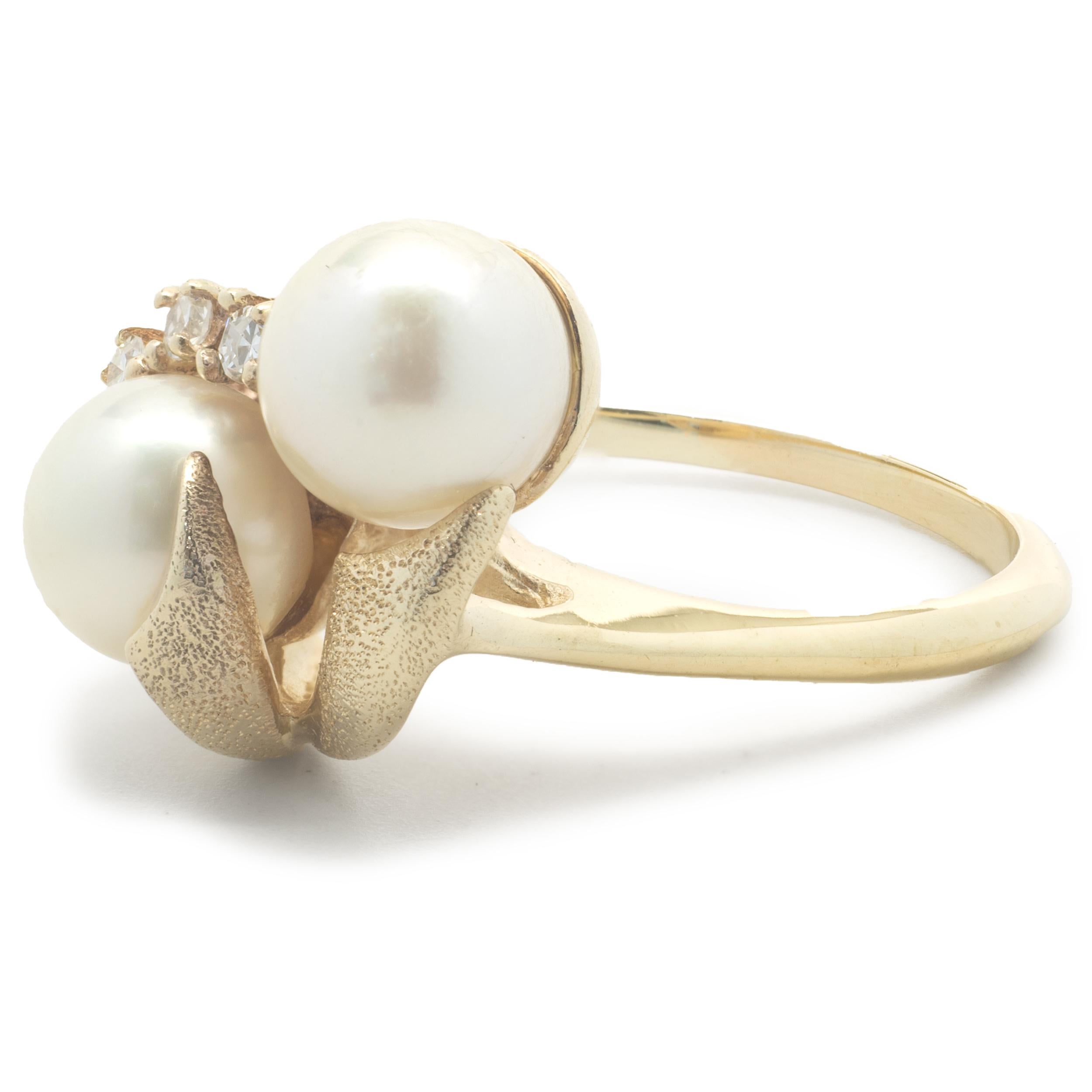 vintage double pearl ring