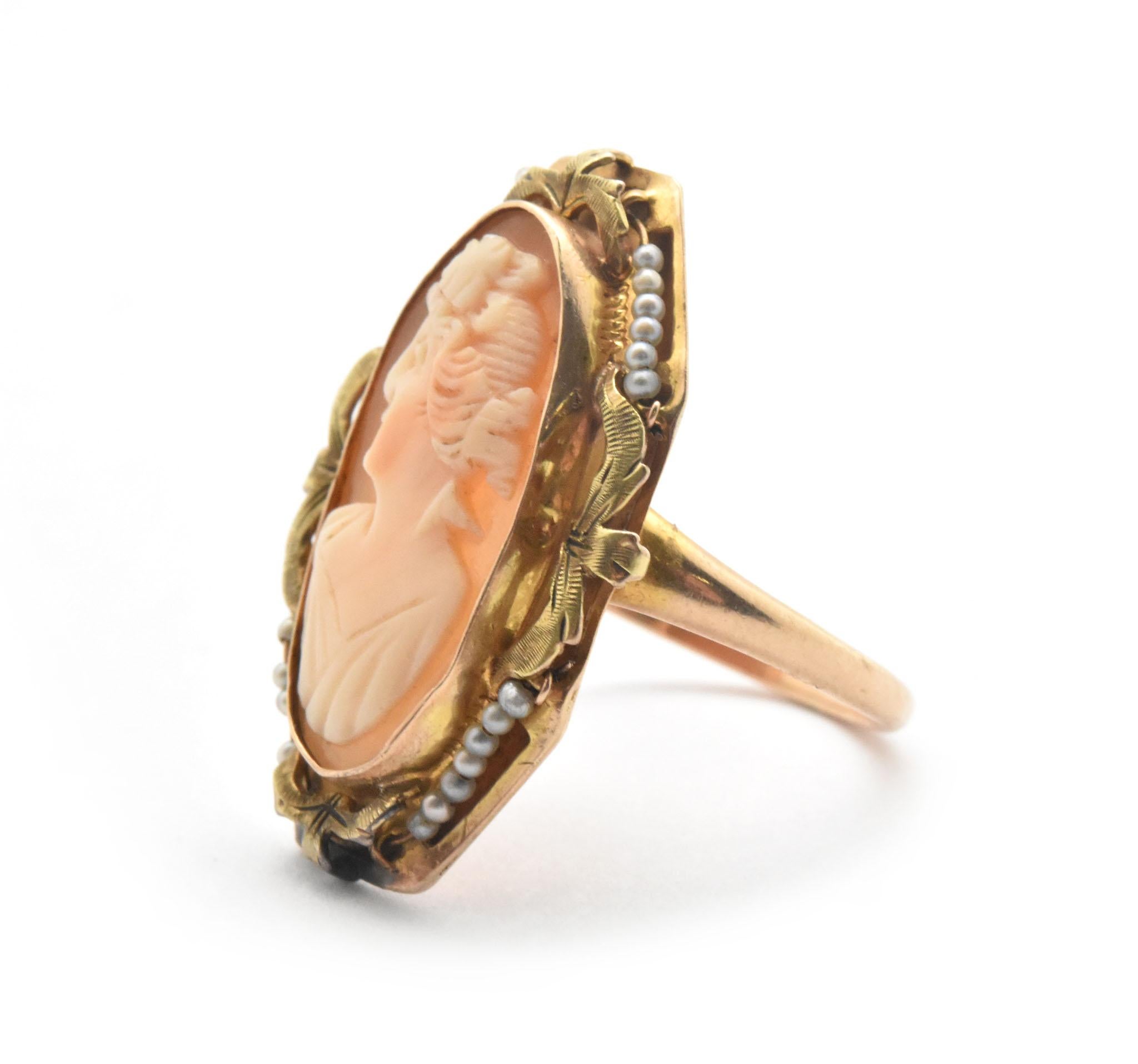 10k gold cameo ring