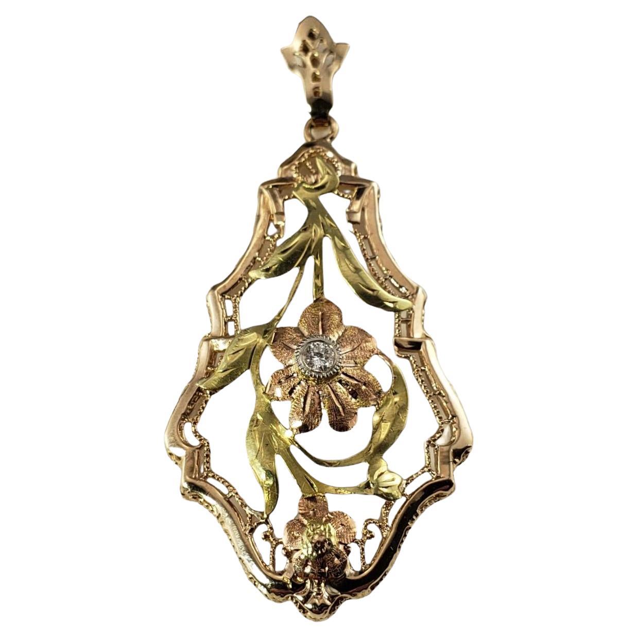  10 Karat Yellow/Rose Gold and Diamond Pendant #15724