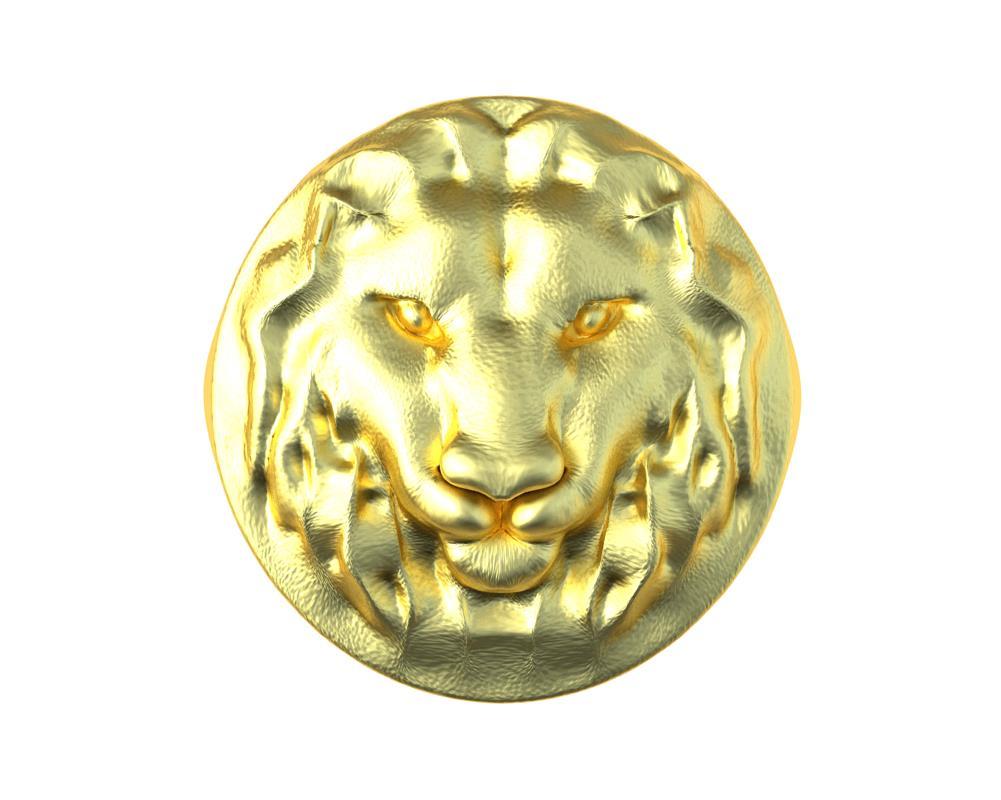 in vendita:  10 Karat Yellow Size 7 Lion Signet Ring 3