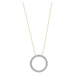 Collar Círculo Abierto de Diamantes en Oro Amarillo y Blanco de 10 Kilates