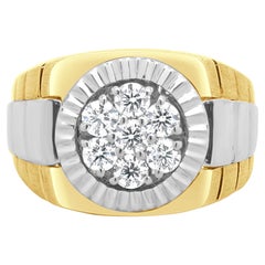 10 Karat Yellow & White Gold Diamond Presidential Jubilee Link Ring