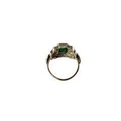 10 Karat Yellow/White Gold Emerald and Diamond Ring #14008