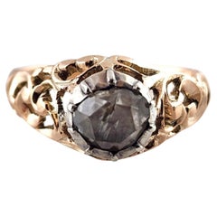 10 Karat Yellow & White Gold Filigree Diamond Ring Size 6.75 #18669
