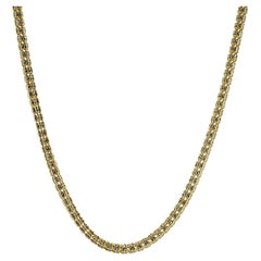 Collier à maillons glacés en or jaune et blanc 10 carats