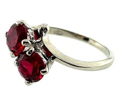 10 kt Double Stone Synthetic Ruby Ring