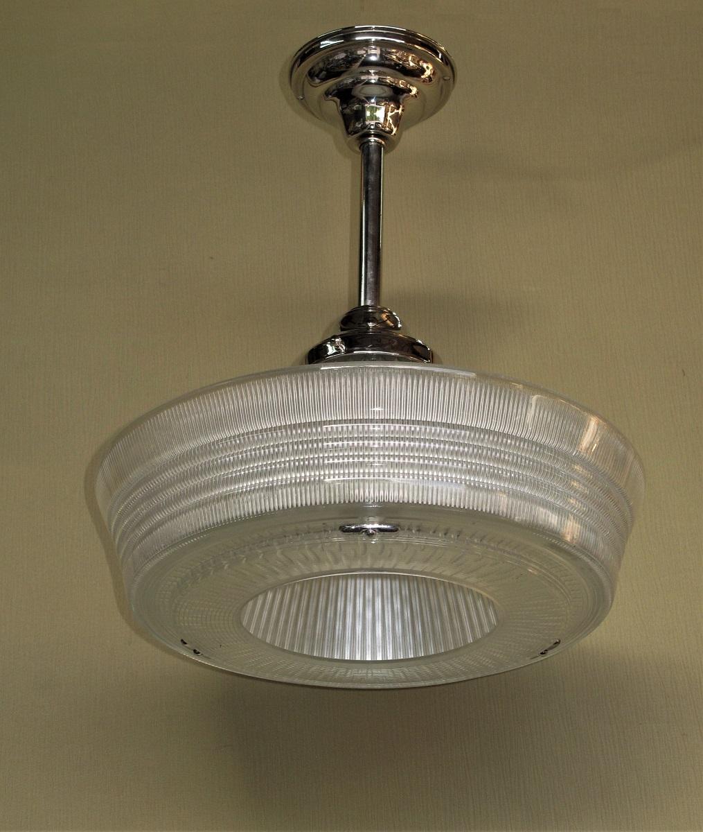 Glass 10 Large Vintage Holophane Sailors Hat Fixtures, c.1930