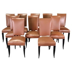 10 chaises de salle à manger cuir