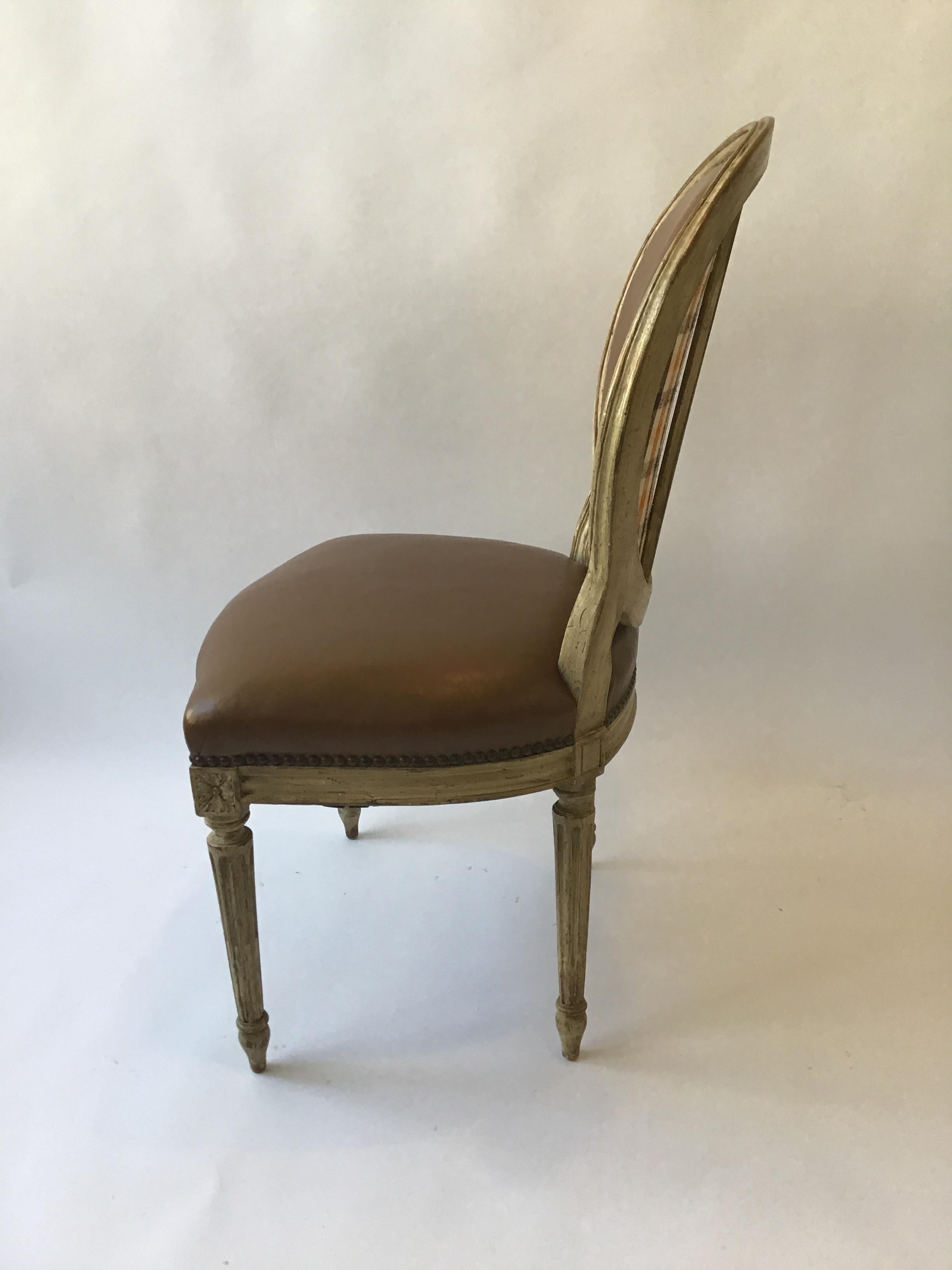 10 Leather Louis XVI 1950s Dining Chairs 5