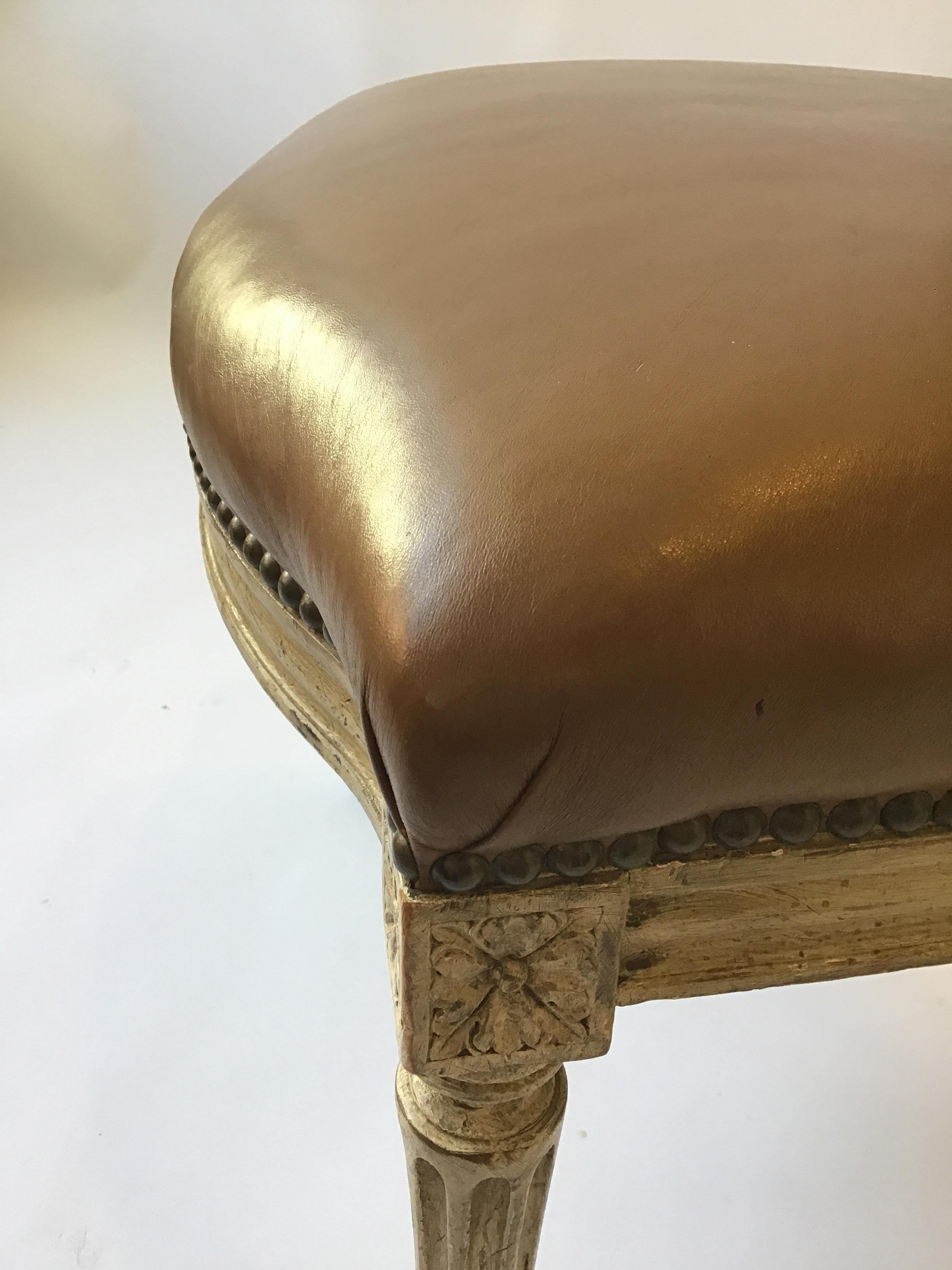 10 Leather Louis XVI 1950s Dining Chairs 8