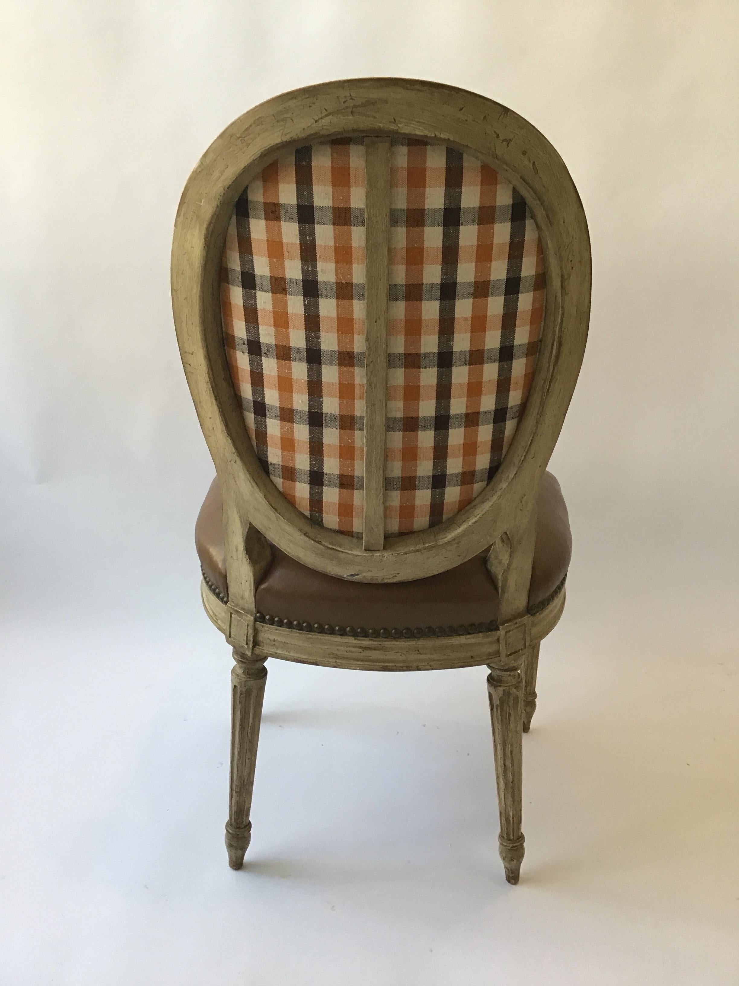 10 Leather Louis XVI 1950s Dining Chairs 3