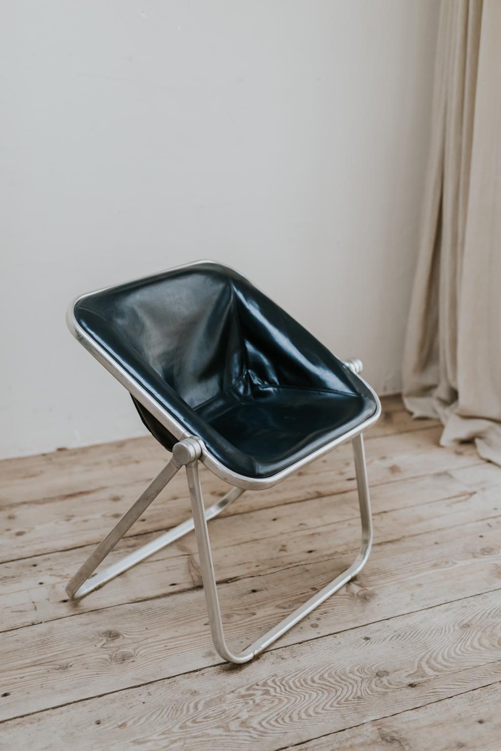 10 Leather Plona Folding Chairs, Giancarlo Piretti for Castelli 11