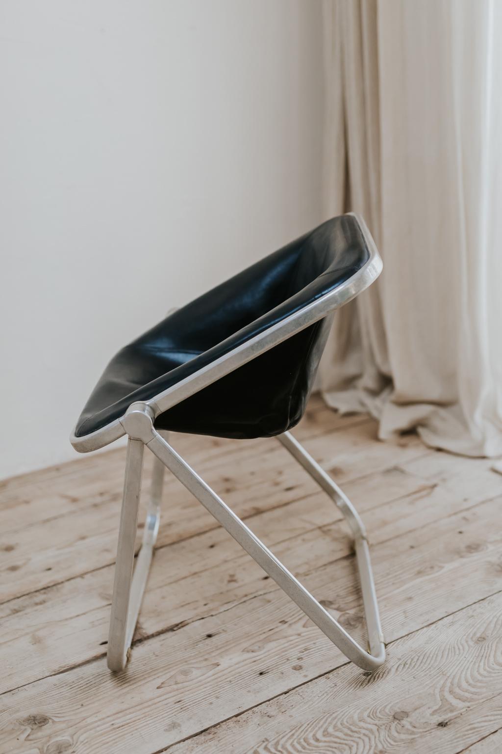 10 Leather Plona Folding Chairs, Giancarlo Piretti for Castelli 13