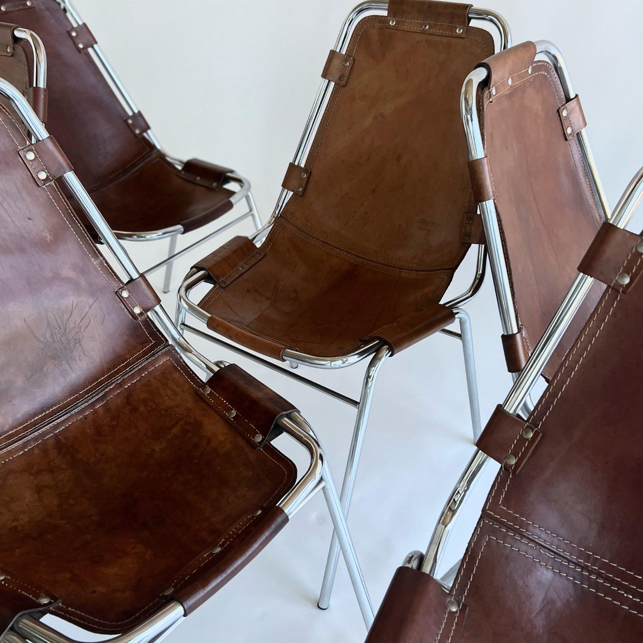 Mid-Century Modern 10 Les Arcs Chairs Selected by Charlotte Perriand for les Arcs France 1960s For Sale
