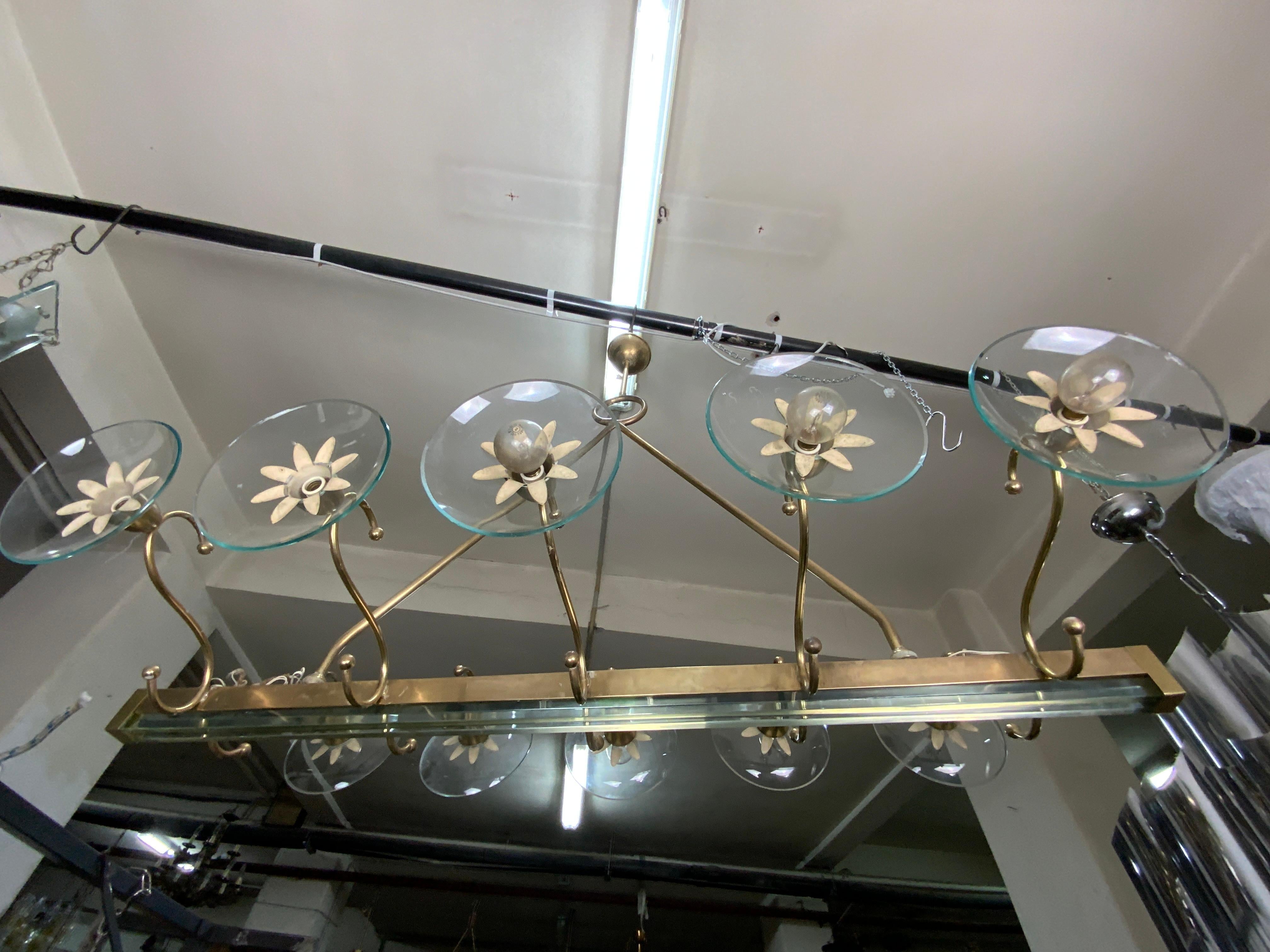 10 Lights Chandelier, 1940s Designed by Pietro Chiesa for Fontana Arte 4