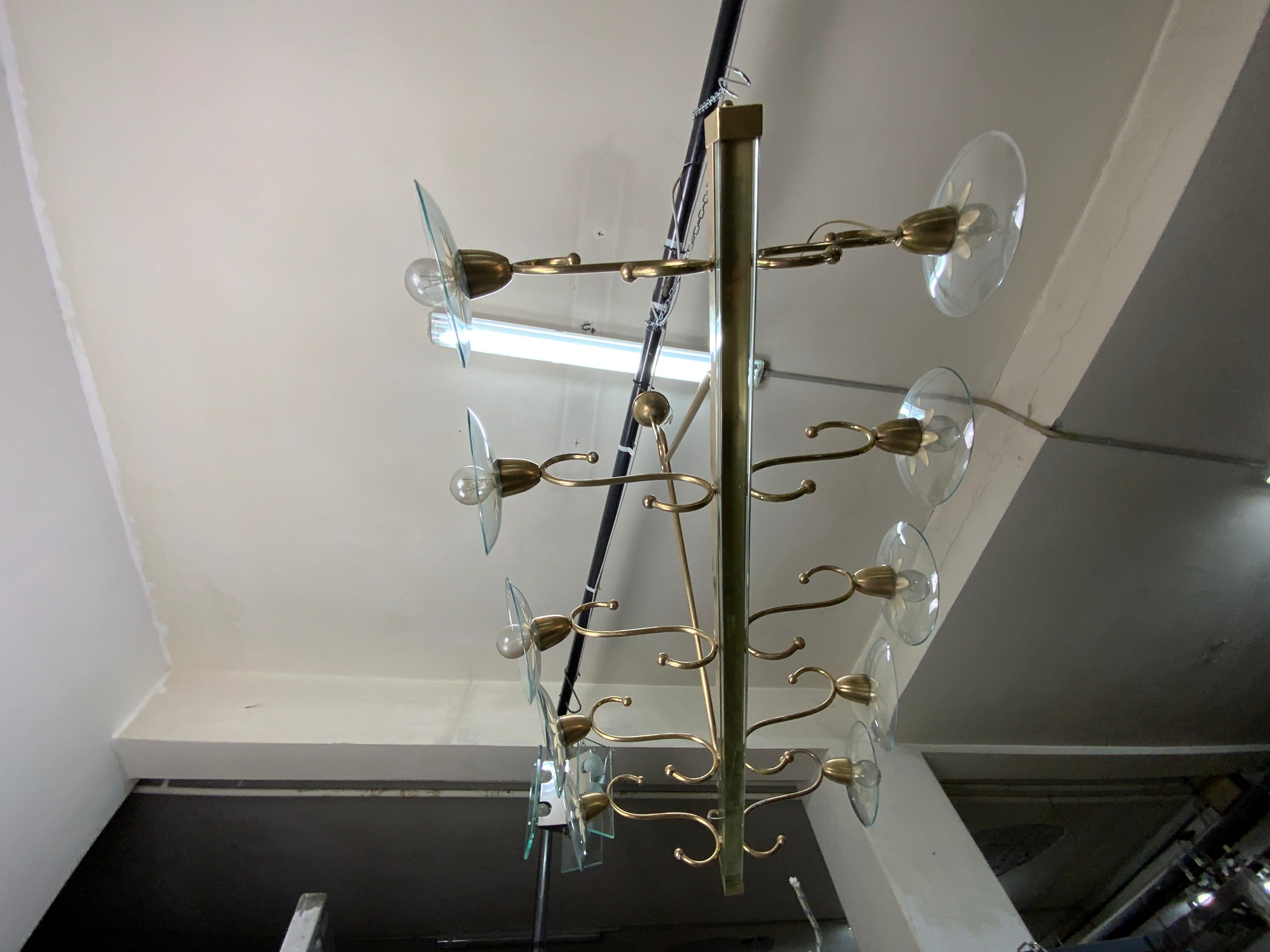10 Lights Chandelier, 1940s Designed by Pietro Chiesa for Fontana Arte 5
