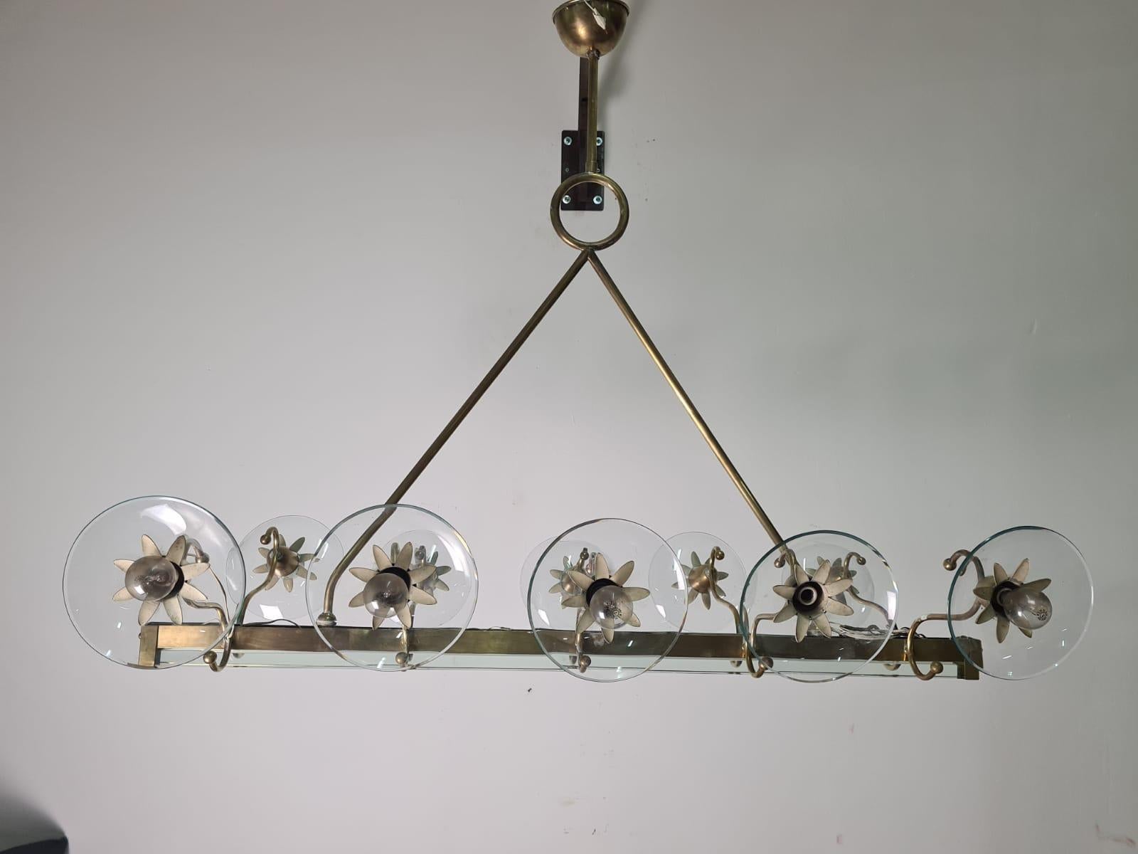 10 Lights Chandelier, 1940s Designed by Pietro Chiesa for Fontana Arte 9
