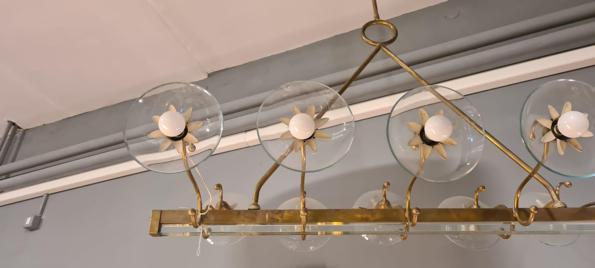 10 Lights Pietro Chiesa Chandelier for Fontana Arte Attribution In Good Condition In Catania, IT