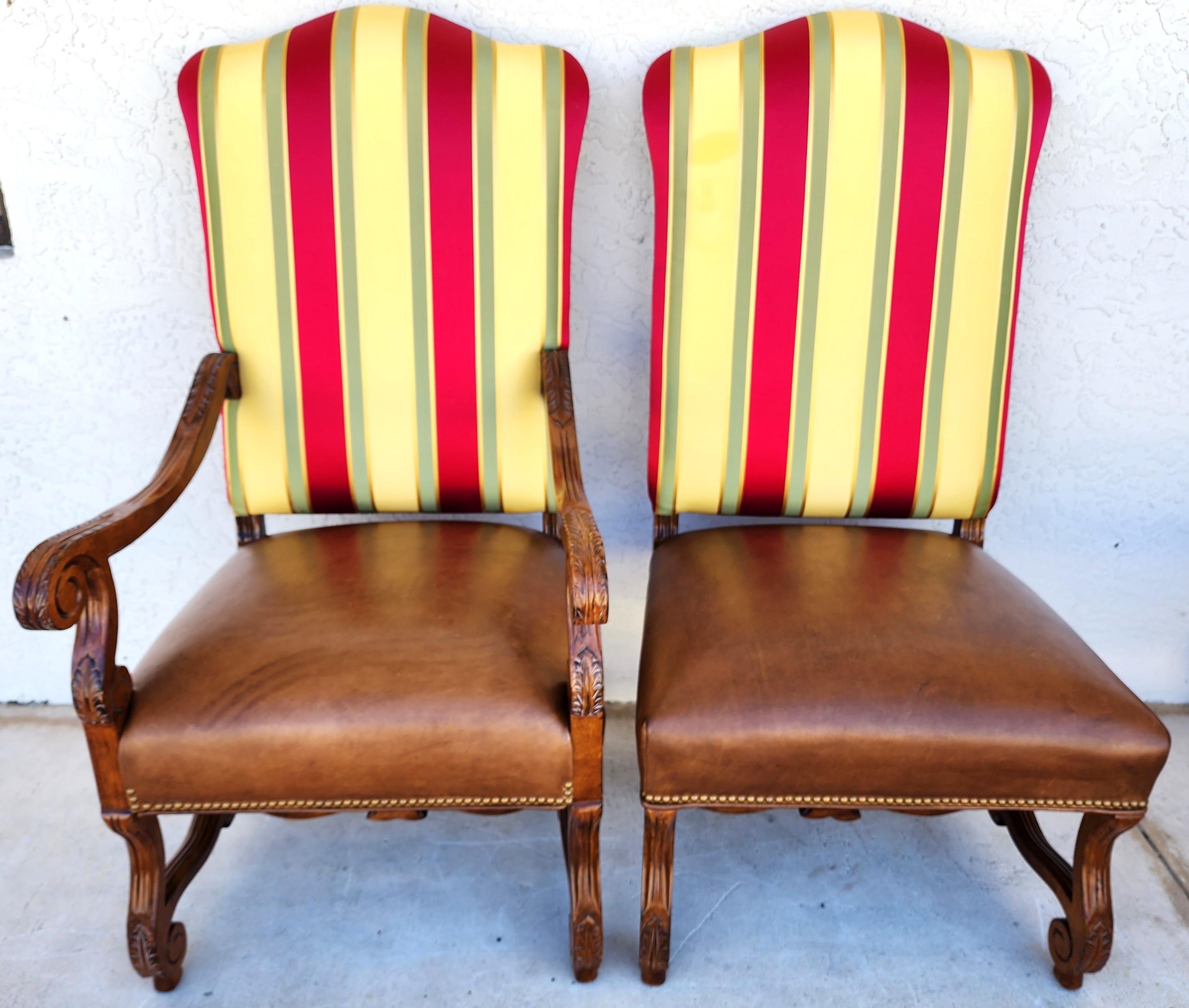 10 Louis XIII Os De Mouton Dining Chairs by Century Furniture In Good Condition For Sale In Lake Worth, FL