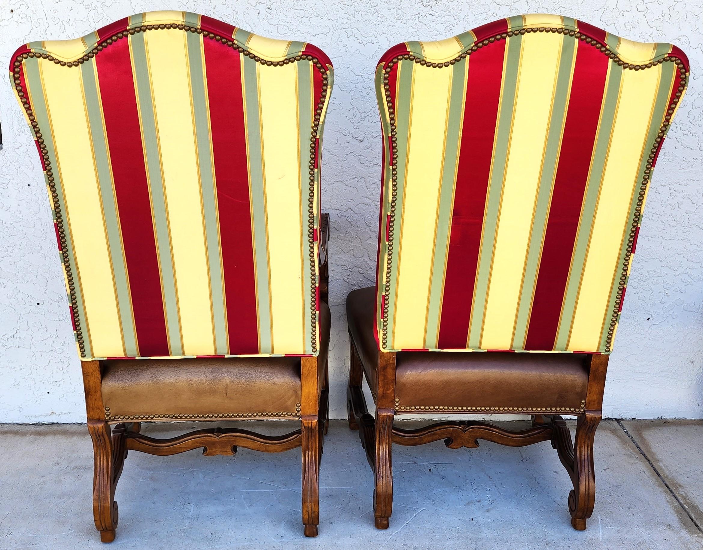 Late 20th Century 10 Louis XIII Os De Mouton Dining Chairs by Century Furniture For Sale