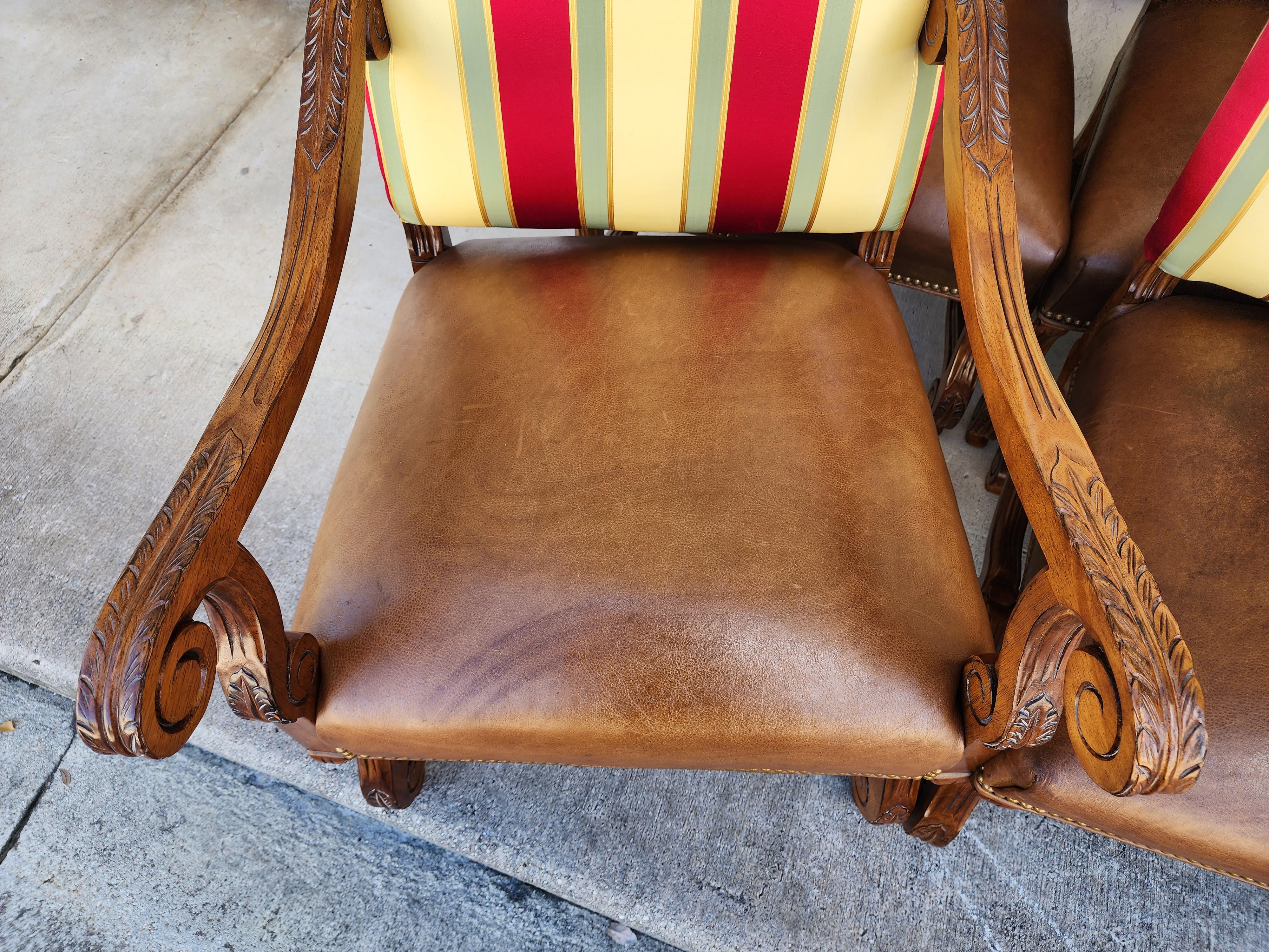 10 chaises de salle à manger Louis XIII en os de mouton par Century Furniture en vente 2