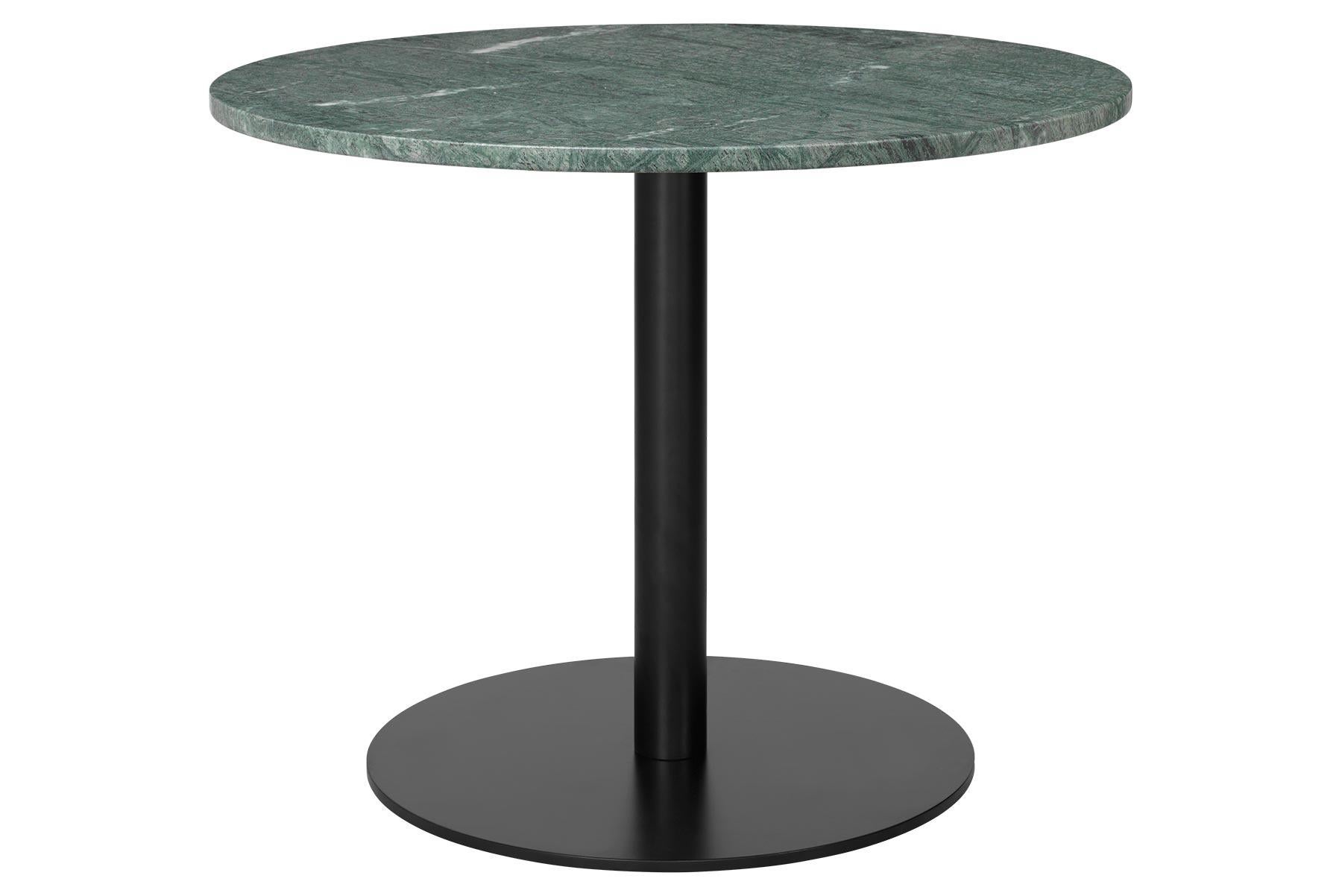 Scandinavian Modern 1.0 Lounge Table, Round, Round Black Base, Large, Marble For Sale