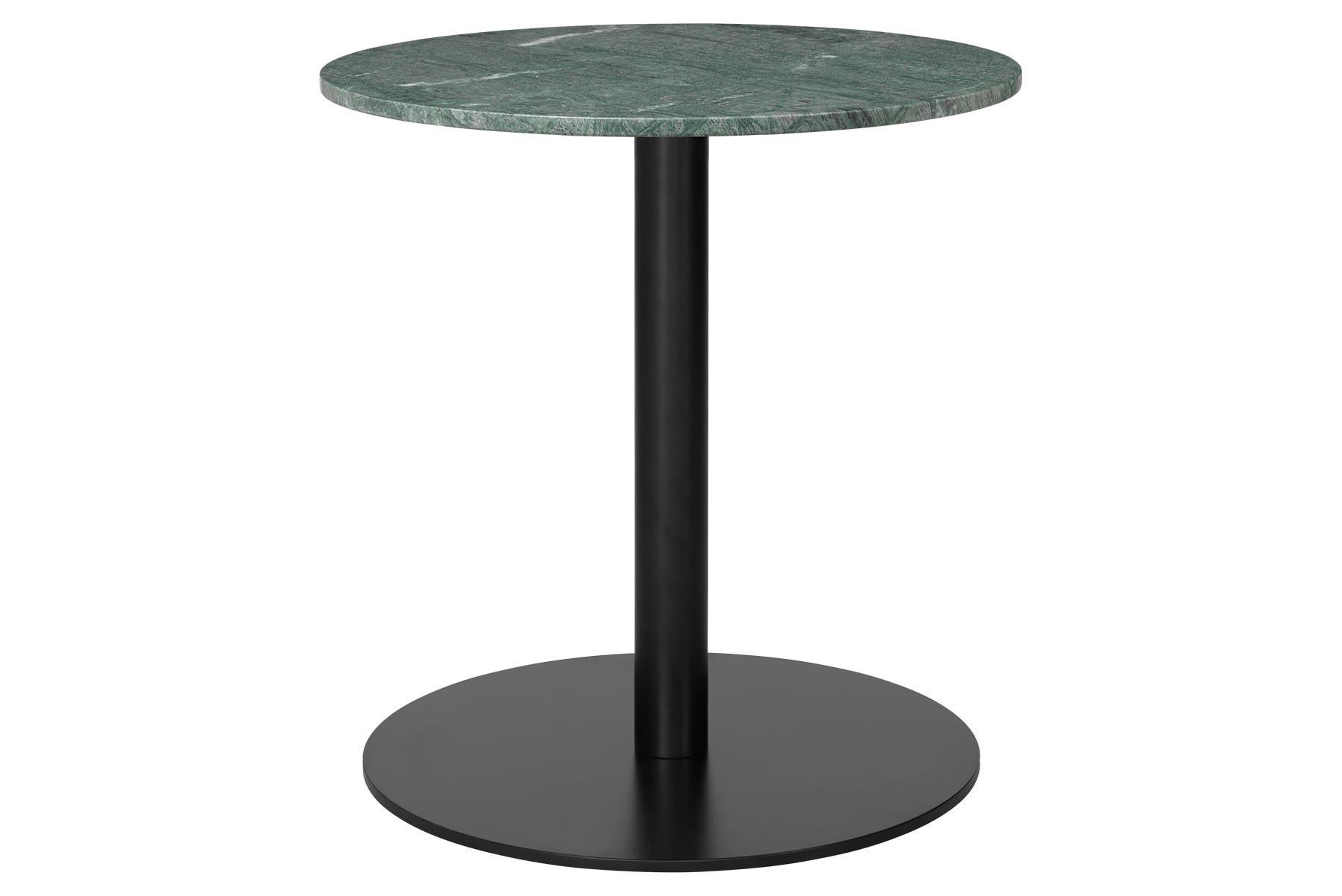 Scandinavian Modern 1.0 Lounge Table, Round, Round Black Base, Medium, Glass For Sale