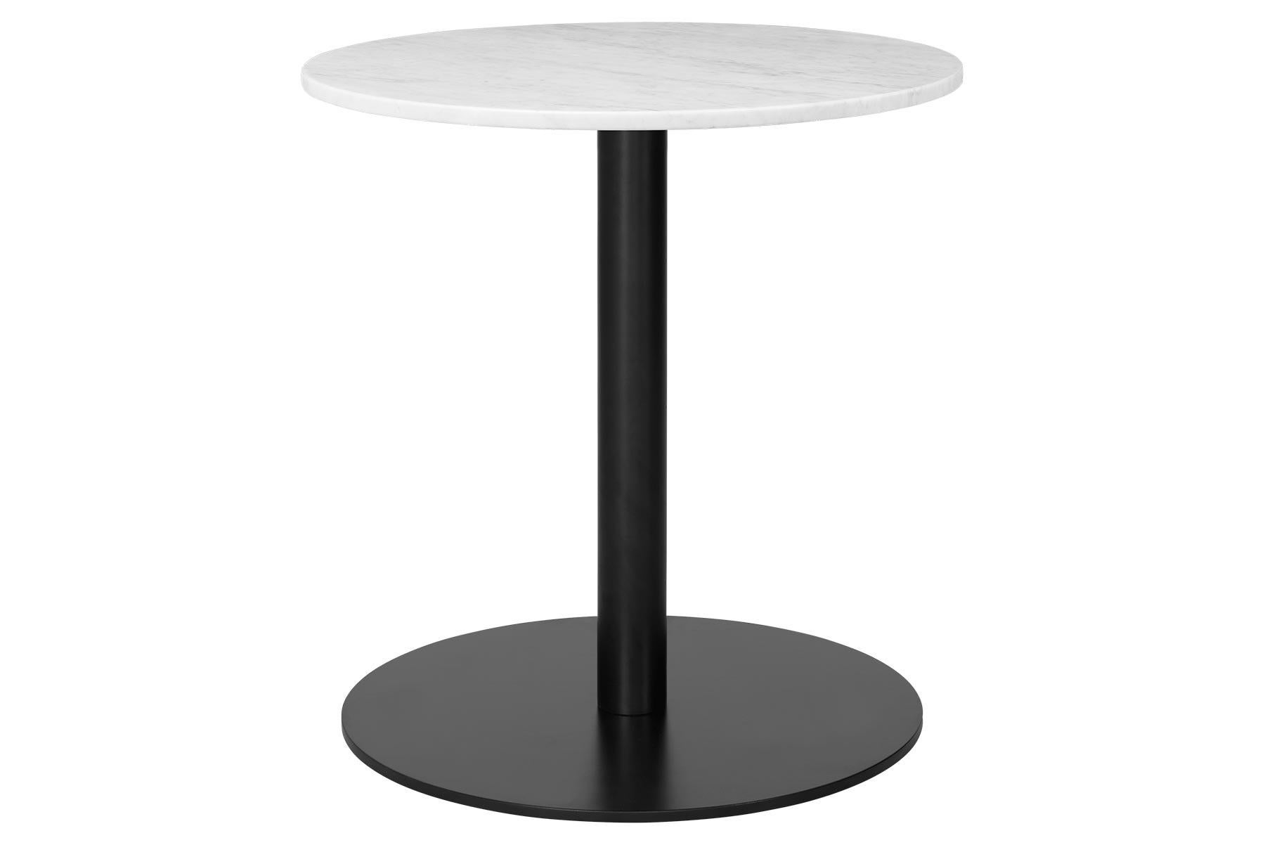 Danish 1.0 Lounge Table, Round, Round Black Base, Medium, Glass For Sale